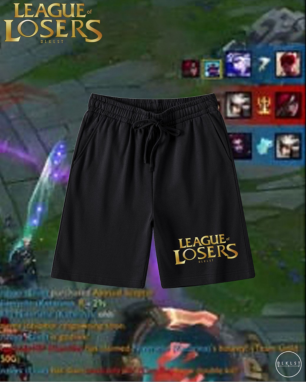 LEAGUE OF LOSER COTTON SHORTS